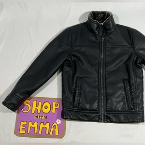 Calvin Klein leather coat. Small. Black